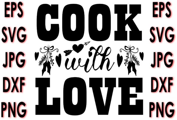 Potholder Quote Design, Cook with Love